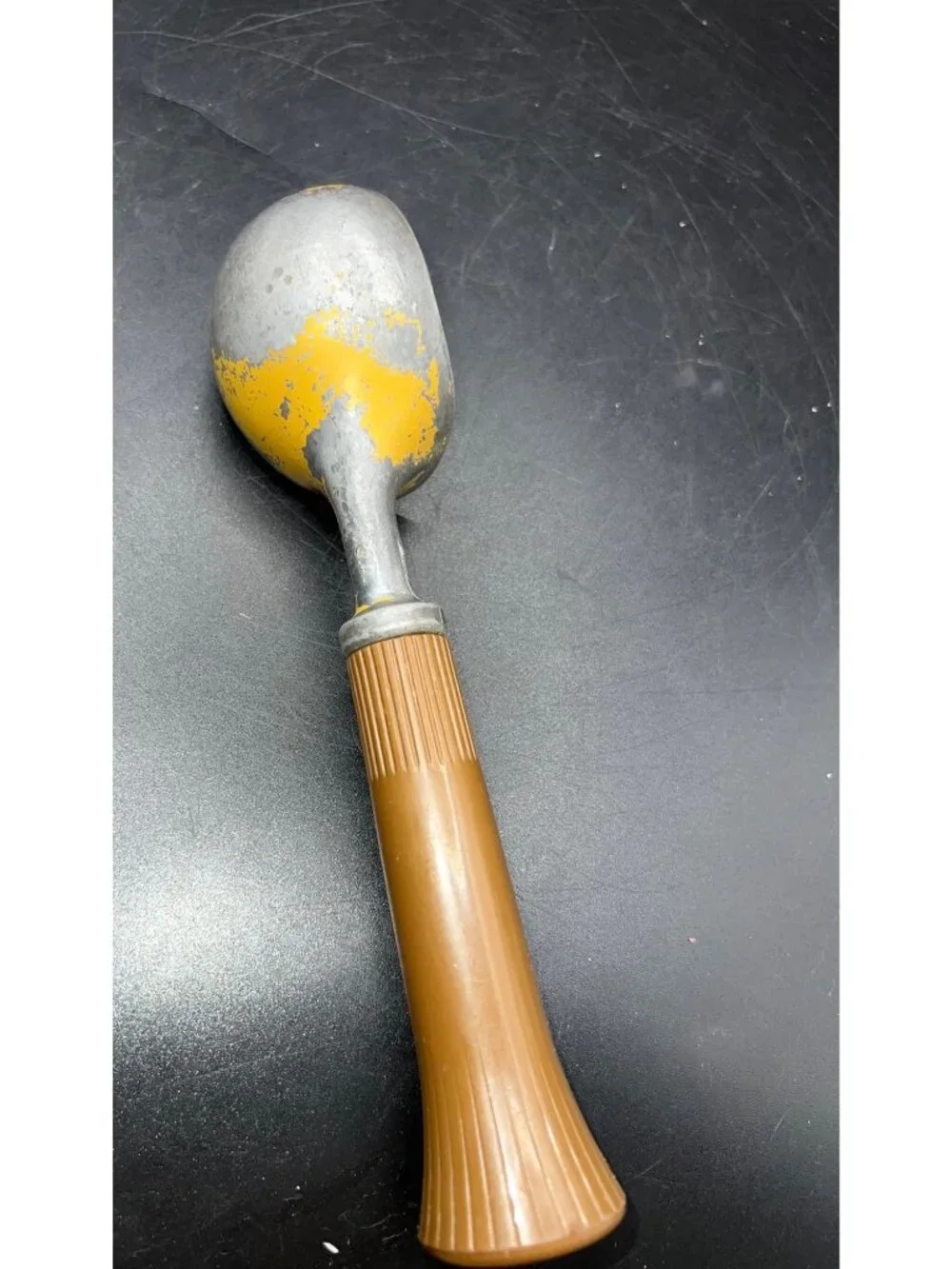 Vintage Bonny Prod Co Yellow Ice Cream Scoop Brown Handle Retro Kitchen  USA